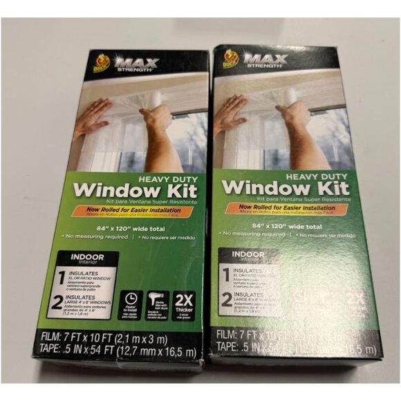 Duck 84" x 120" Max Strength Indoor Window Film Insulation Kit 2 Pack - Picture 1 of 12